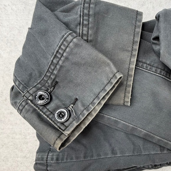 Element Utility Jacket Gray Cotton Button Zip Pockets Size Large military - Picture 6 of 10